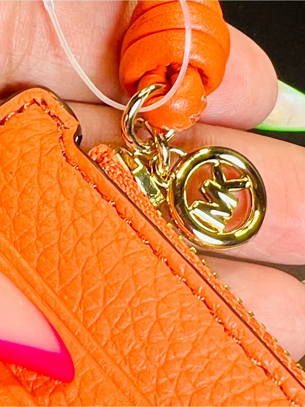 NWT Michael Kors Jet Set Leather Card Case Wristlet - Mimosa Orange/Gold